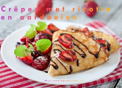 Crepes met aardbei en ricotta